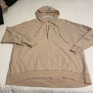Aerie light mauve/nude color quarter zip hoodie size large